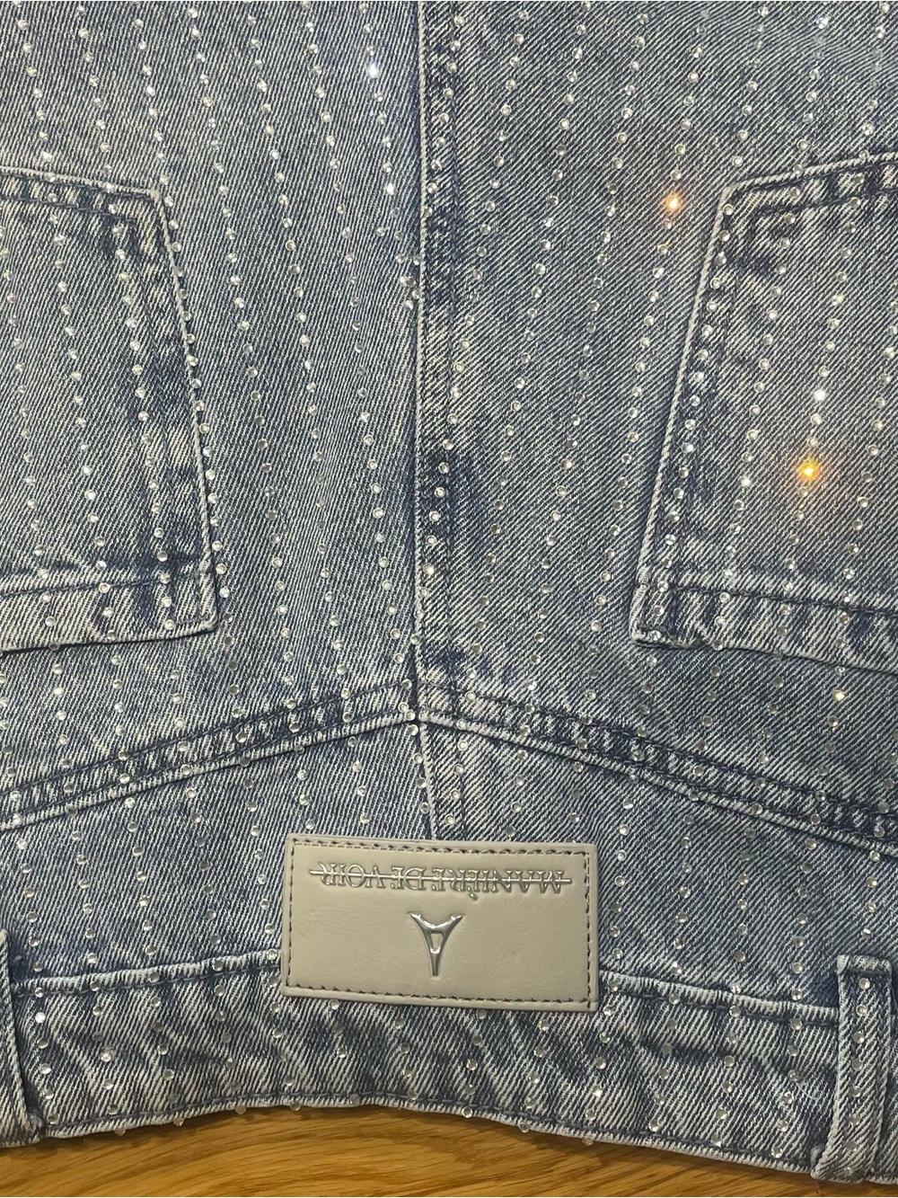 Maniere de vior Blue sequin Denim Two-Piece Set - Picture 4 of 6